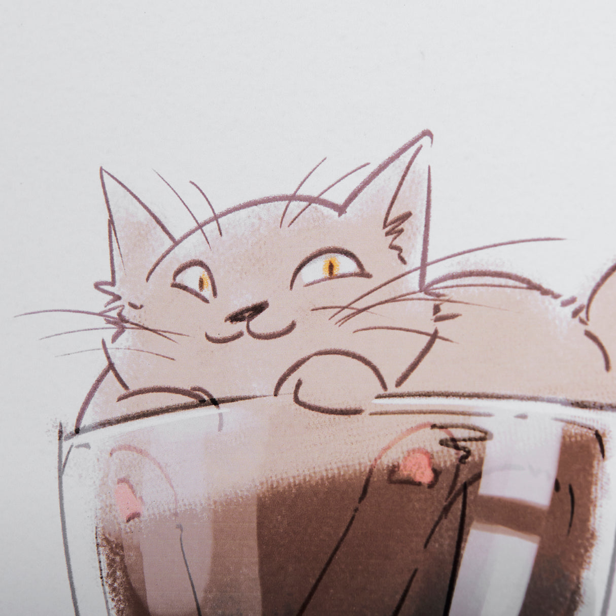 Coffee Cat by Mercana Studio a Framed Art Print Matted under Glass from Mercana - Luna Furniture