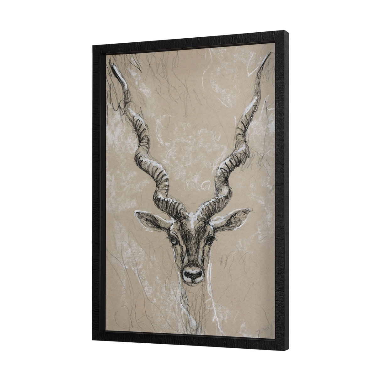 Sketch of Animal III (Antelope) Mercana Studio Hand Embellished Framed Art Print Matted under Glass from Mercana - Luna Furniture