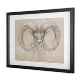 Sketch of animal I (Wild sheep) Mercana Studio Hand Embellished Framed Art Print Matted under Glass from Mercana - Luna Furniture