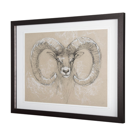 Sketch of animal I (Wild sheep) Mercana Studio Hand Embellished Framed Art Print Matted under Glass from Mercana - Luna Furniture