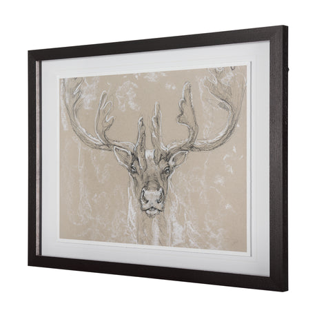 Sketch of animal II (Caribou) by Mercana Studio Hand Embellished Framed Art Print Matted under Glass from Mercana - Luna Furniture