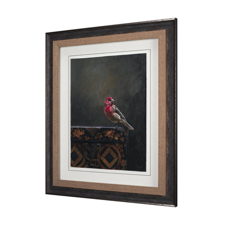 Graceful Poise I (House Finch) by Mercana Studio a Hand Embellished Framed Art Print Matted under Gl from Mercana - Luna Furniture
