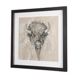 Sketch of Animal IX (Bison) by Mercana Studio Hand Embellished Framed Art Print Matted under Glass from Mercana - Luna Furniture