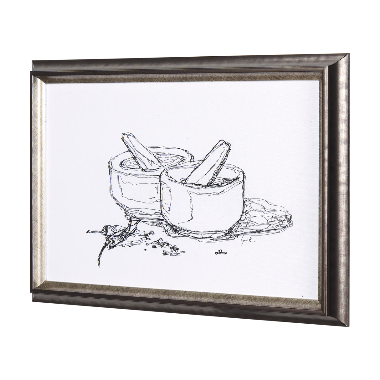Herb Sketch I ,II by Mercana Studio a Hand Embellished Textured Framed Art Print from Mercana - Luna Furniture