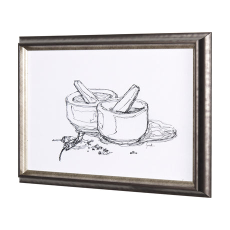 Herb Sketch I ,II by Mercana Studio a Hand Embellished Textured Framed Art Print from Mercana - Luna Furniture