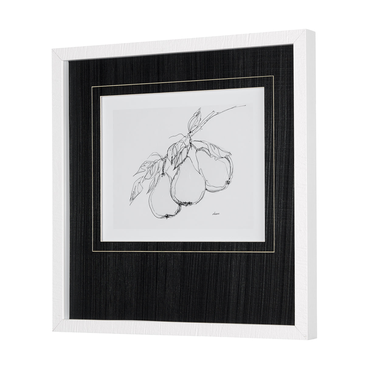 Fruit Sketch Pear by Mercana Studio a Hand Embellished Textured Framed Art Print Matted under Glass from Mercana - Luna Furniture
