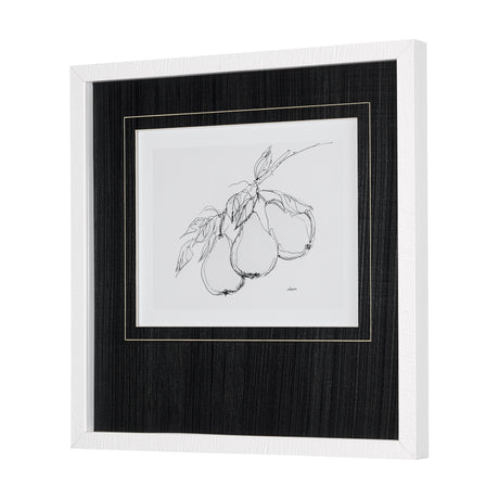 Fruit Sketch Pear by Mercana Studio a Hand Embellished Textured Framed Art Print Matted under Glass from Mercana - Luna Furniture