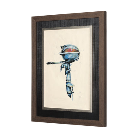 Vintage Motor I by Mercana Studio a Hand Embellished Textured Framed Art Print from Mercana - Luna Furniture