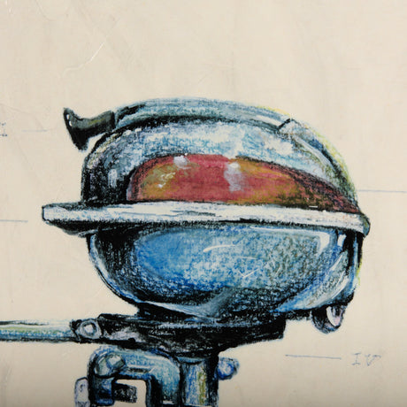 Vintage Motor I by Mercana Studio a Hand Embellished Textured Framed Art Print from Mercana - Luna Furniture