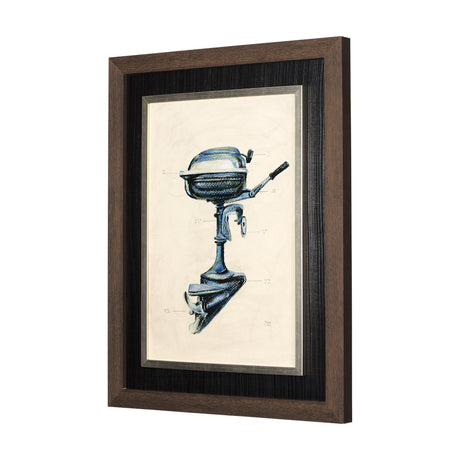 Vintage Motor II by Mercana Studio a Hand Embellished Textured Framed Art Print from Mercana - Luna Furniture