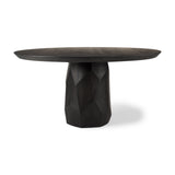 Fitzgerald 60" Round Brown Solid Wood Top & Base Dining Table from Mercana - Luna Furniture