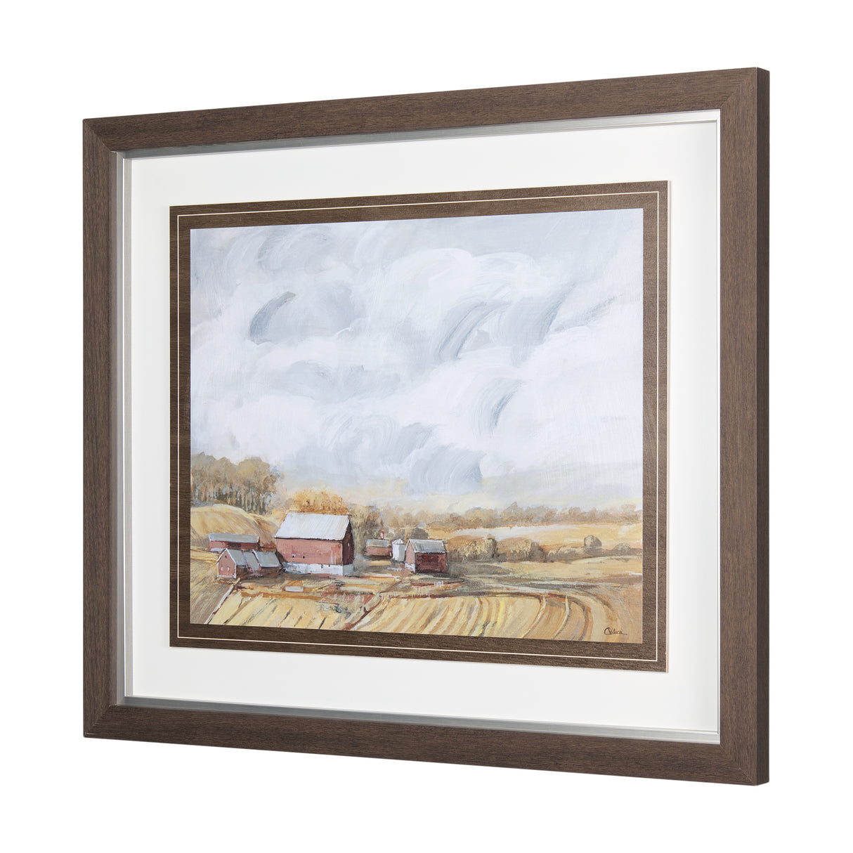 Farmland View I by Mercana Studio a Hand Embellished Textured Framed Art Print from Mercana - Luna Furniture