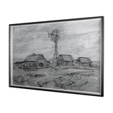 Farm view sketch I by Mercana Studio a Hand Embellished Textured Framed Art Print Matted under Glass from Mercana - Luna Furniture