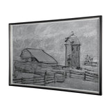 Farm view sketch II by Mercana Studio Hand Embellished Textured Framed Art Print Matted under Glass from Mercana - Luna Furniture