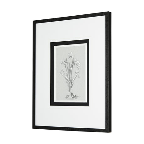 Botanical sketches III (Grey) by Mercana Studio Hand Embellished Framed Art Print Matted under Glass from Mercana - Luna Furniture