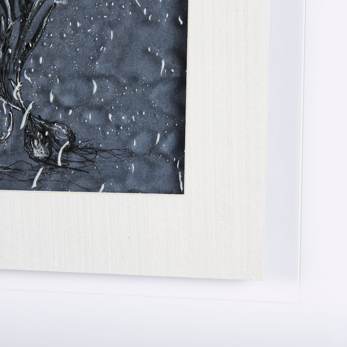 Botanical sketches III (Blue) by Mercana Studio Hand Embellished Framed Art Print Matted under Glass from Mercana - Luna Furniture