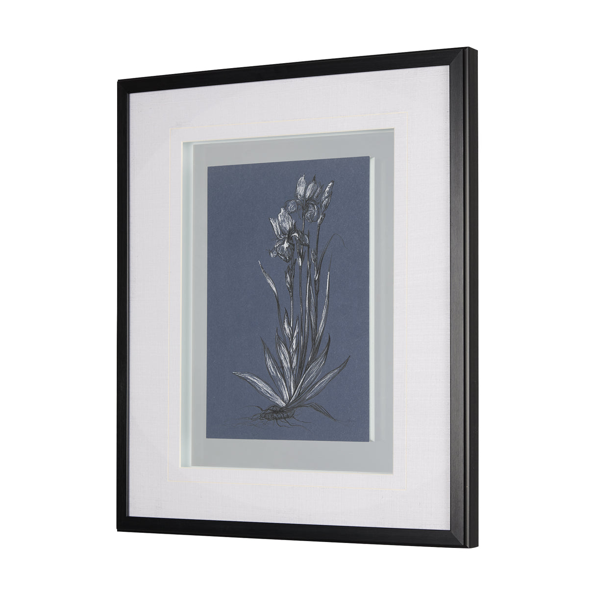 Botanical sketches IV (Blue) by Mercana Studio Hand Embellished Framed Art Print Matted under Glass from Mercana - Luna Furniture