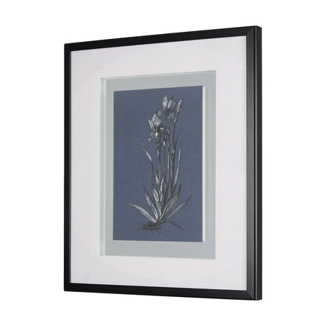 Botanical sketches IV (Blue) by Mercana Studio Hand Embellished Framed Art Print Matted under Glass from Mercana - Luna Furniture