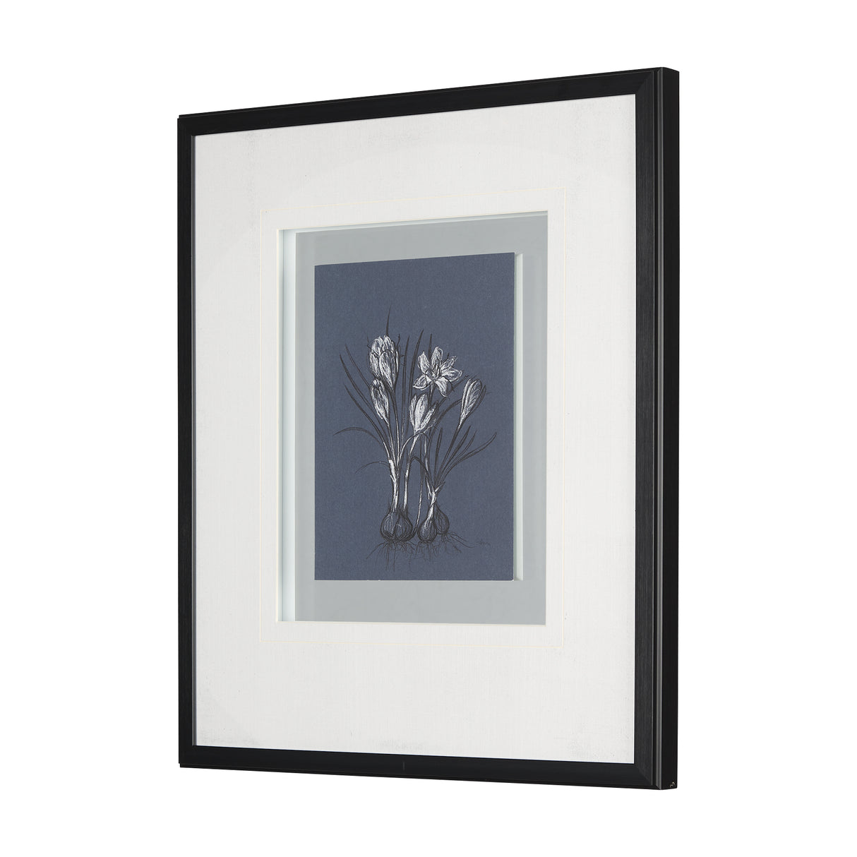 Botanical sketches V (Blue) by Mercana Studio Hand Embellished Framed Art Print Matted under Glass from Mercana - Luna Furniture