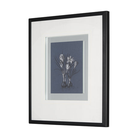 Botanical sketches V (Blue) by Mercana Studio Hand Embellished Framed Art Print Matted under Glass from Mercana - Luna Furniture