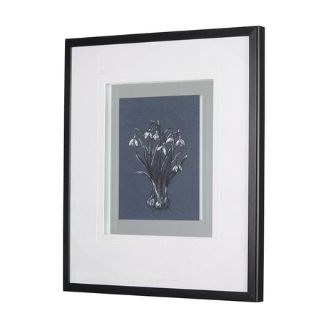 Botanical sketchesVI (Blue) by Mercana Studio Hand Embellished Framed Art Print Matted under Glass from Mercana - Luna Furniture