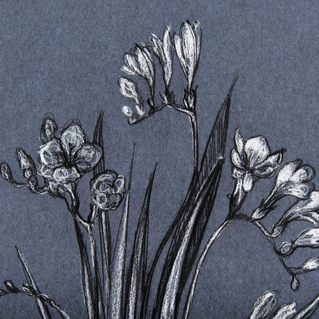 Botanical sketches III (Blue) by Mercana Studio Hand Embellished Framed Art Print Matted under Glass from Mercana - Luna Furniture