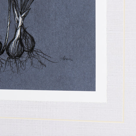 Botanical sketches V (Blue) by Mercana Studio Hand Embellished Framed Art Print Matted under Glass from Mercana - Luna Furniture