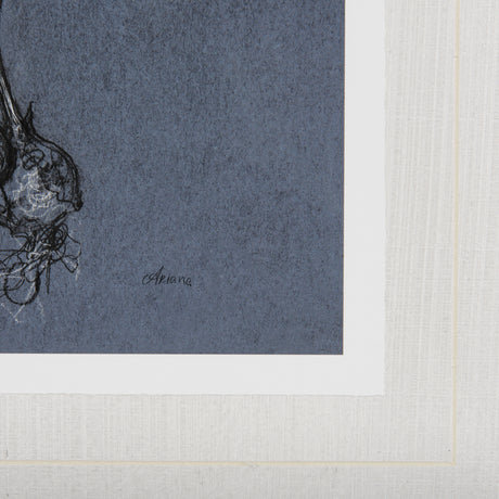 Botanical sketches I (Blue) by Mercana Studio Hand Embellished Framed Art Print Matted under Glass from Mercana - Luna Furniture