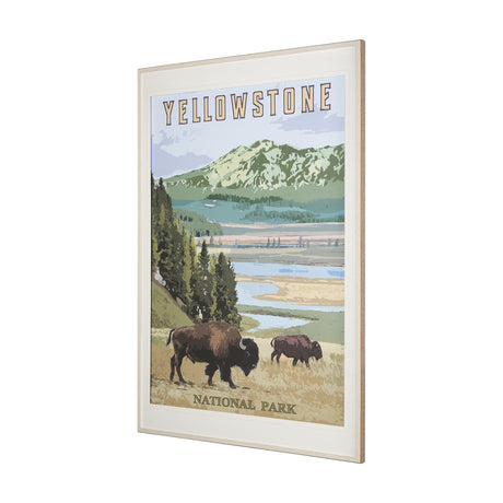 National Park - Yellowstone by Mercana Studio a Framed Art Print Matted under Glass from Mercana - Luna Furniture