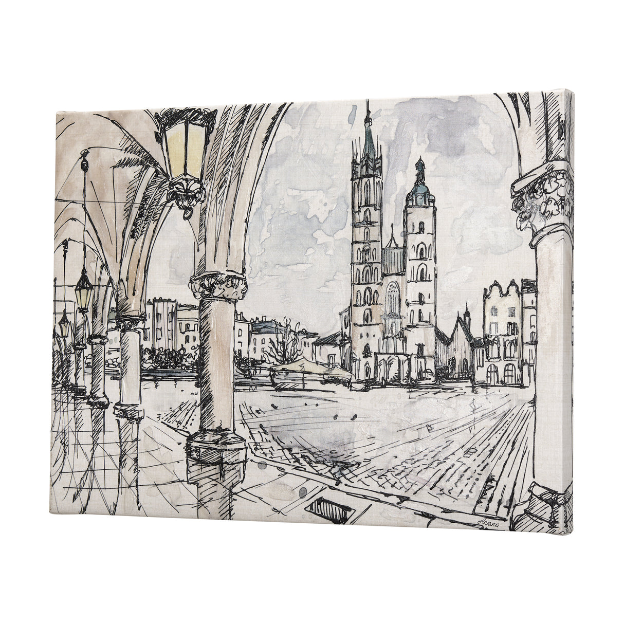 Travel memories IV by Mercana Studio a Hand Embellished Textured Canvas from Mercana - Luna Furniture