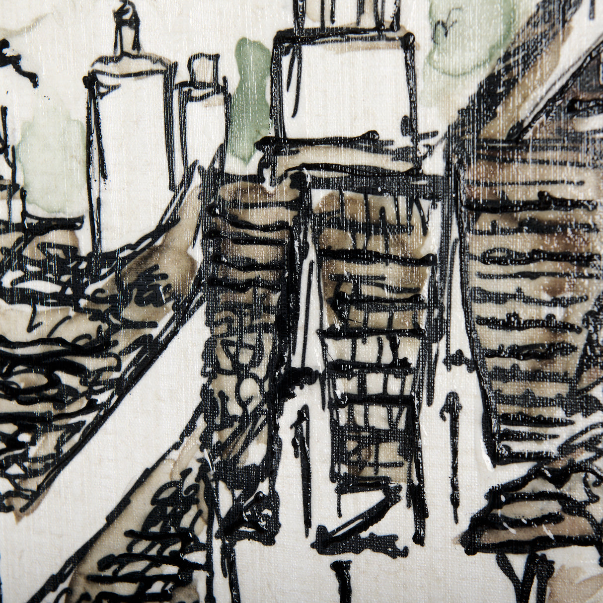Travel Memories VI by Mercana Studio a Hand Embellished Textured Canvas from Mercana - Luna Furniture
