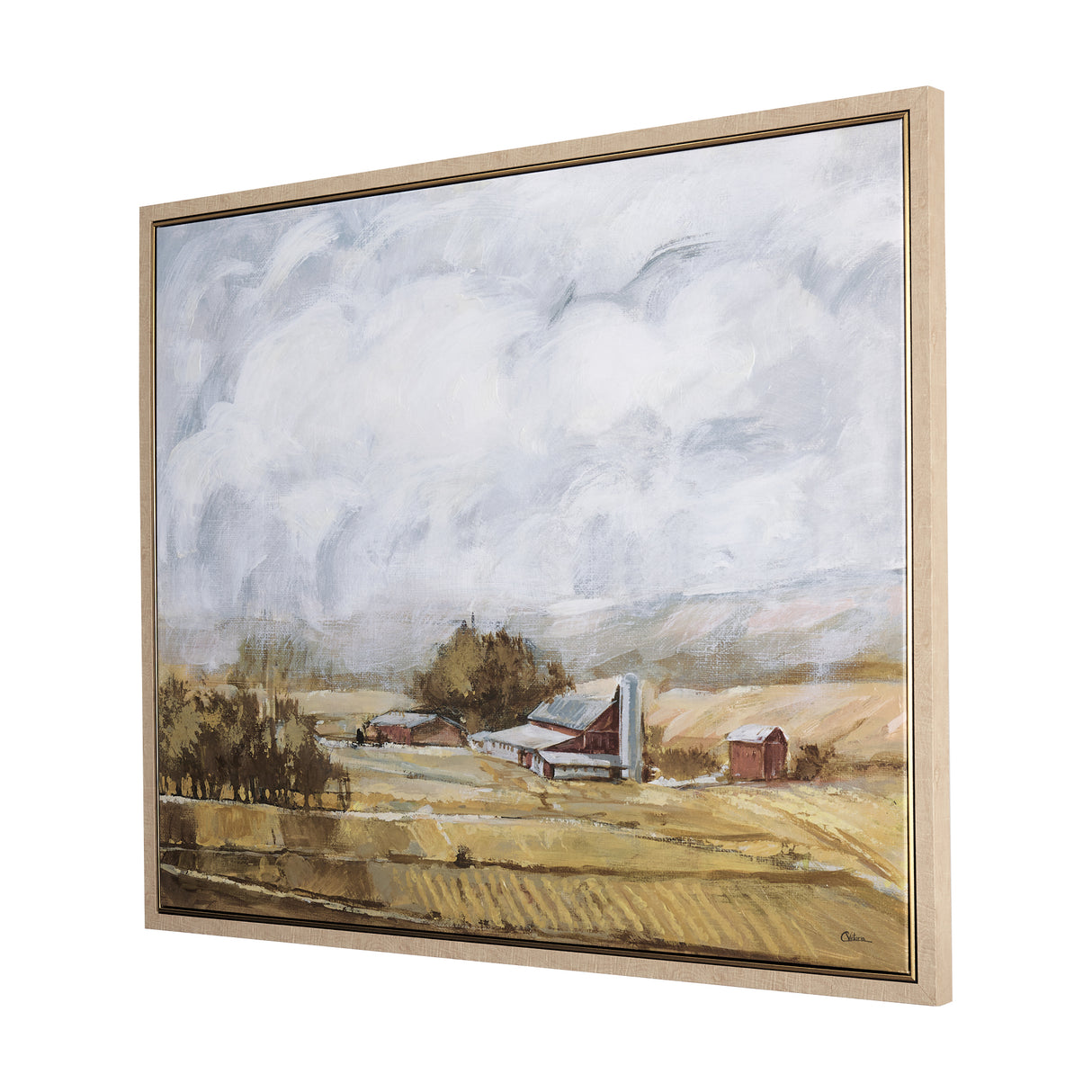 Farmland view II by Mercana Studio a Hand Embellished Textured Framed Canvas from Mercana - Luna Furniture