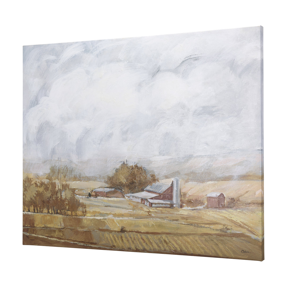 Farmland view II by Mercana Studio a Hand Embellished Textured Canvas from Mercana - Luna Furniture