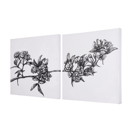 Cherry Blossom I by Mercana Studio a Hand Embellished Textured Canvas from Mercana - Luna Furniture