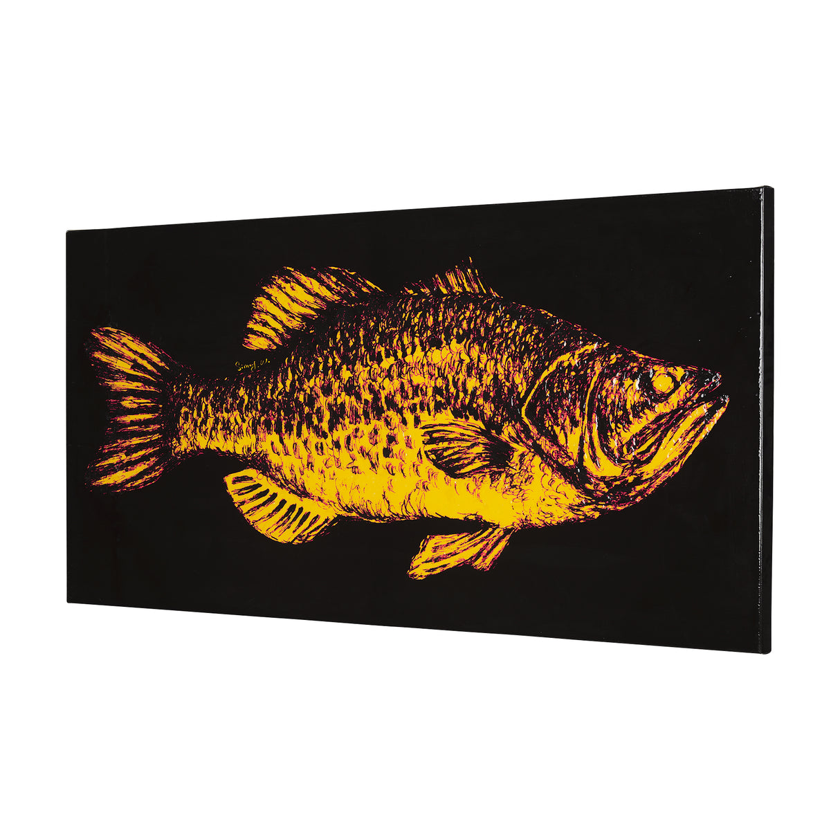 Largemouth Bass Orange by Mercana Studio a Hand Embellished Textured Canvas from Mercana - Luna Furniture