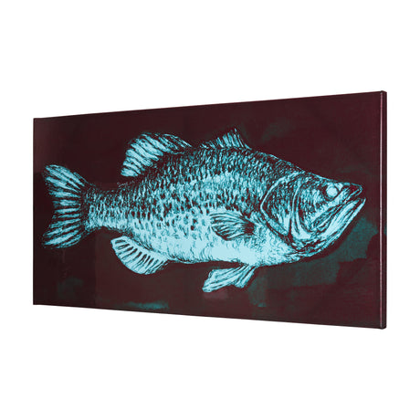 Largemouth Bass Turquoise by Mercana Studio a Hand Embellished Textured Canvas from Mercana - Luna Furniture