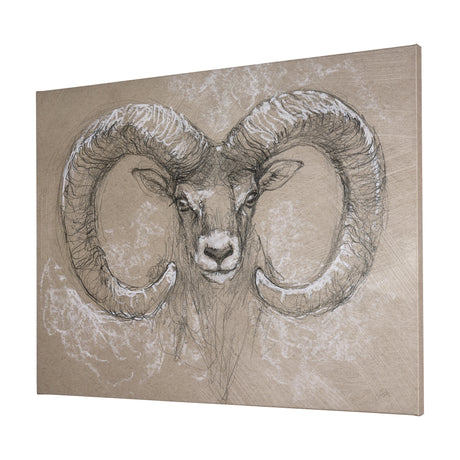 Sketch of animal I (Wild sheep) by Mercana Studio a Hand Embellished Textured Canvas from Mercana - Luna Furniture