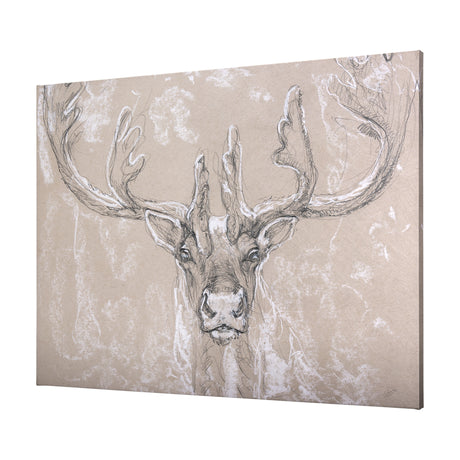 Sketch of animal II (Caribou) by Mercana Studio a Hand Embellished Textured Canvas from Mercana - Luna Furniture