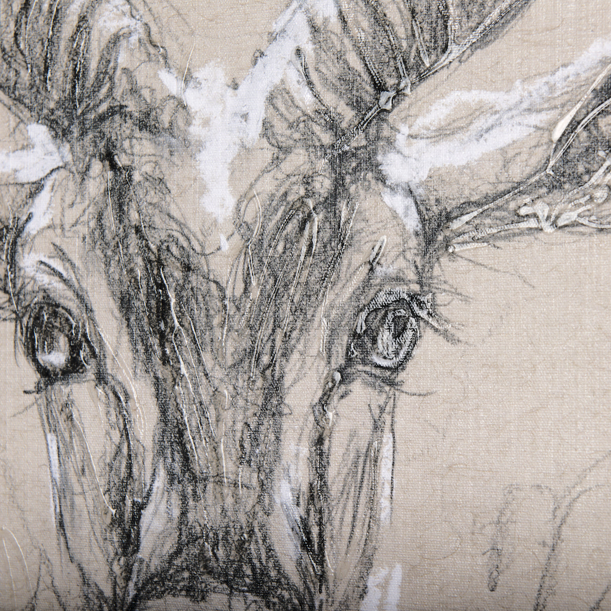 Sketch of animal III (Antelope) by Mercana Studio a Hand Embellished Textured Canvas from Mercana - Luna Furniture