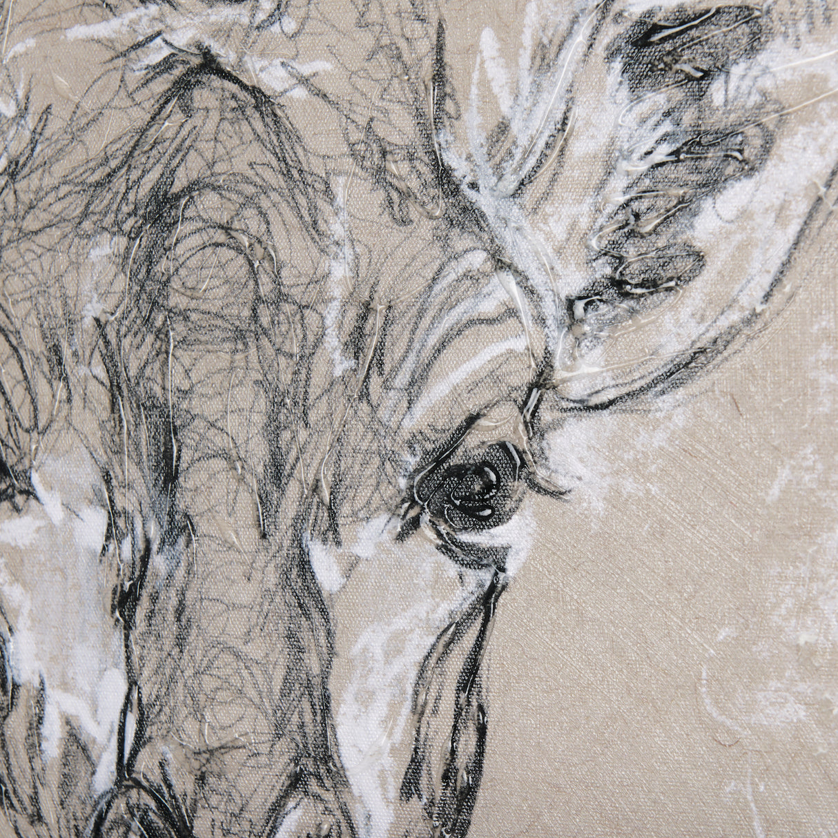 Sketch of animal IV (Giraffe) by Mercana Studio a Hand Embellished Textured Canvas from Mercana - Luna Furniture