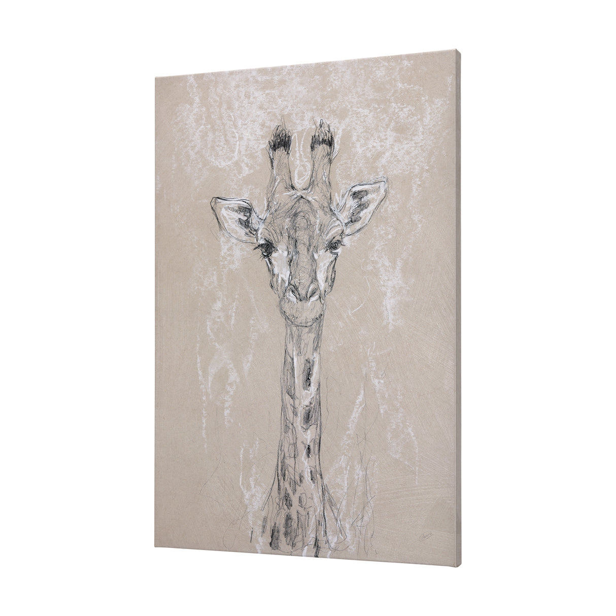 Sketch of animal IV (Giraffe) by Mercana Studio a Hand Embellished Textured Canvas from Mercana - Luna Furniture