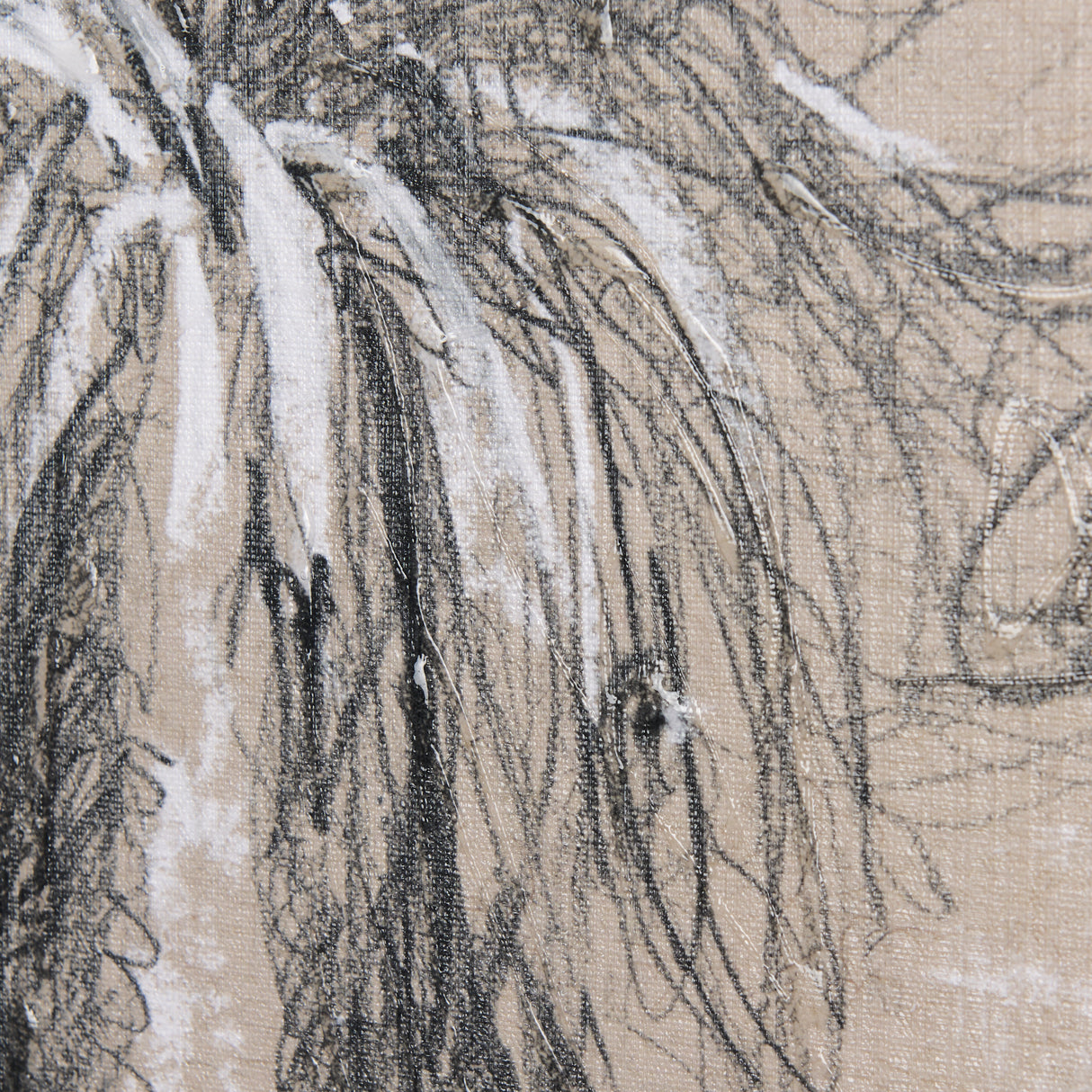 Sketch of animal V (Goat) by Mercana Studio a Hand Embellished Textured Canvas from Mercana - Luna Furniture