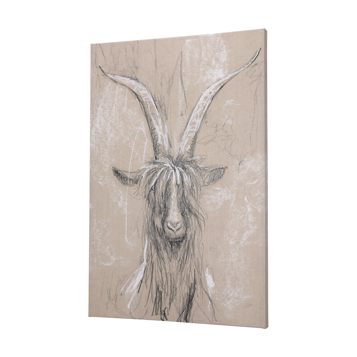 Sketch of animal V (Goat) by Mercana Studio a Hand Embellished Textured Canvas from Mercana - Luna Furniture