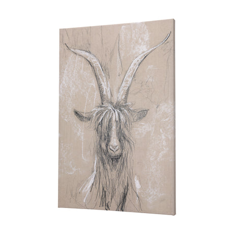 Sketch of animal V (Goat) by Mercana Studio a Hand Embellished Textured Canvas from Mercana - Luna Furniture