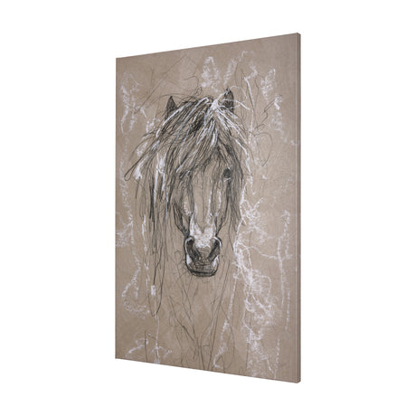 Sketch of animal VI (Pony) by Mercana Studio a Hand Embellished Textured Canvas from Mercana - Luna Furniture