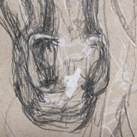 Sketch of animal VII (Horse) by Mercana Studio a Hand Embellished Textured Canvas from Mercana - Luna Furniture