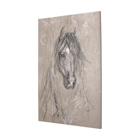 Sketch of animal VII (Horse) by Mercana Studio a Hand Embellished Textured Canvas from Mercana - Luna Furniture