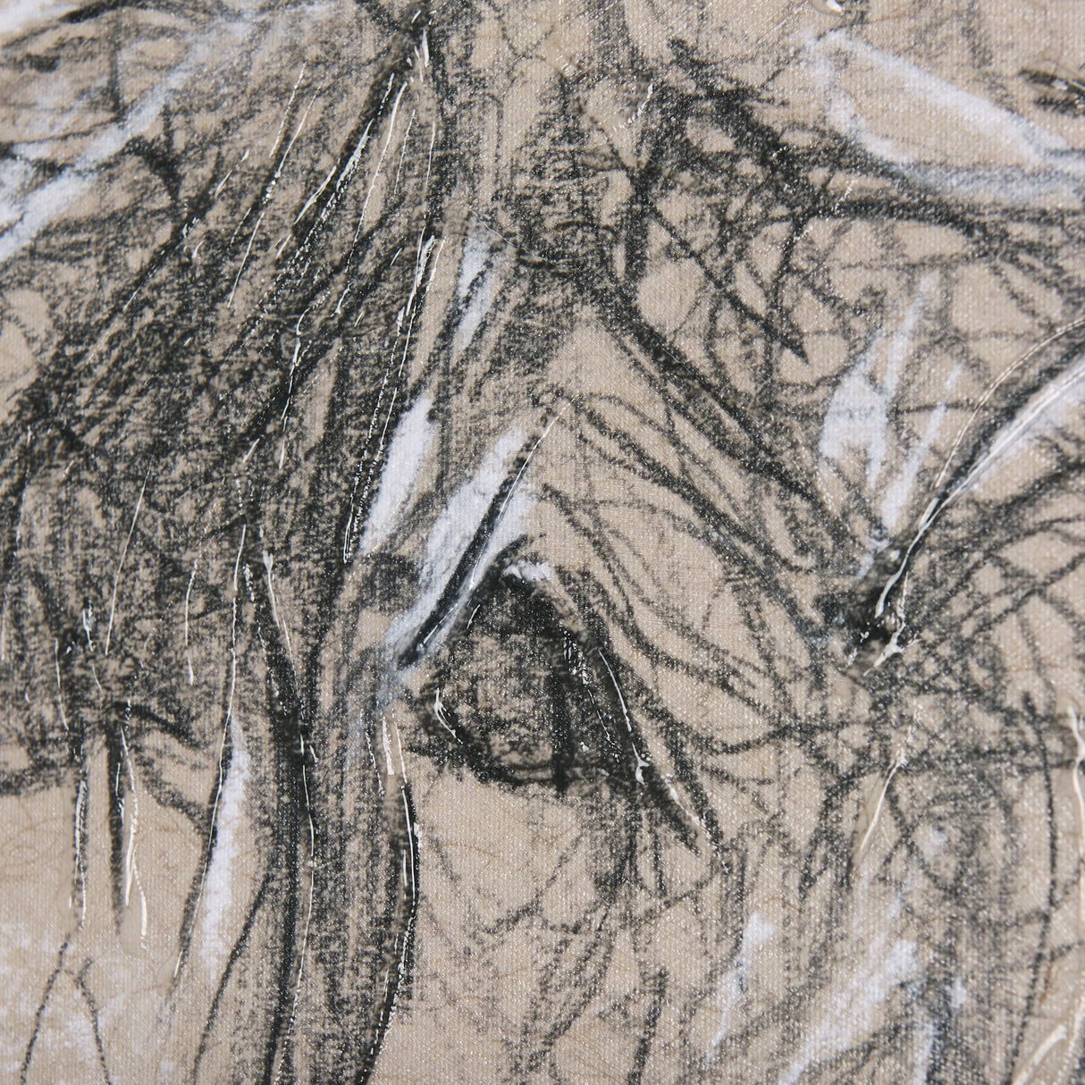 Sketch of animal VIII (Highland bull) by Mercana Studio a Hand Embellished Textured Canvas from Mercana - Luna Furniture