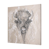 Sketch of animal IX (Bison) by Mercana Studio a Hand Embellished Textured Canvas from Mercana - Luna Furniture