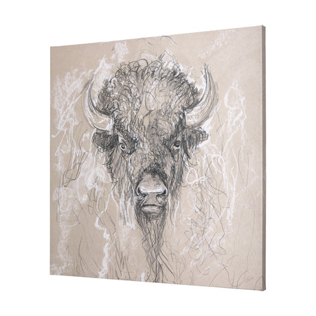 Sketch of animal IX (Bison) by Mercana Studio a Hand Embellished Textured Canvas from Mercana - Luna Furniture